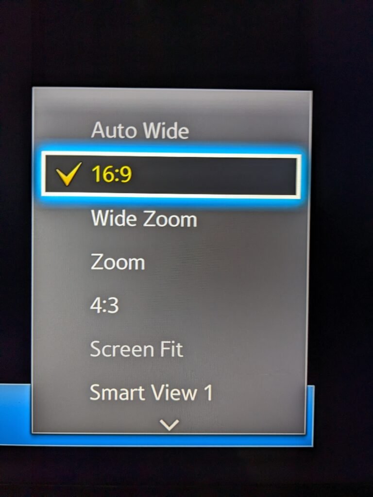 Picture resolution sizes on Samsung smart TV 