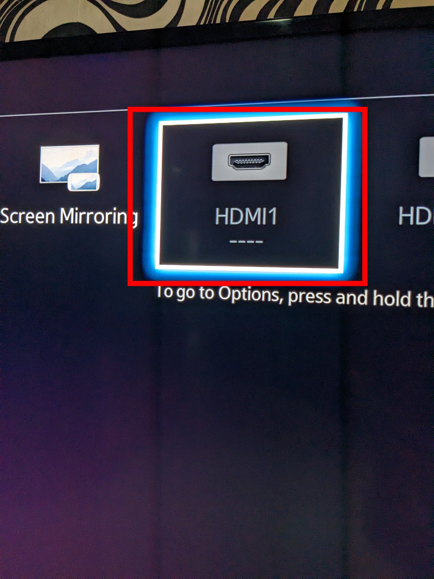 HDMI 1 on Samsung smart TV 