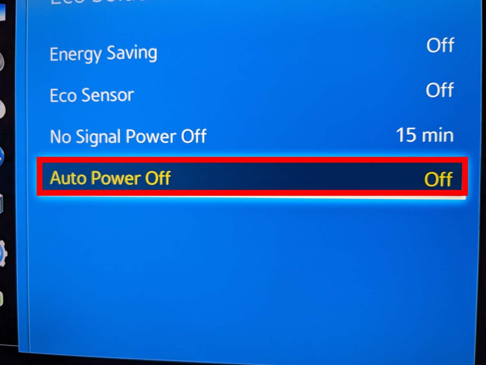Auto Power Off on Samsung smart TV 