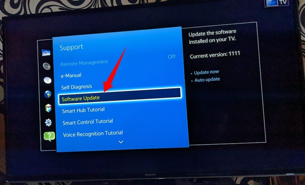 Software Update on Samsung smart TV 