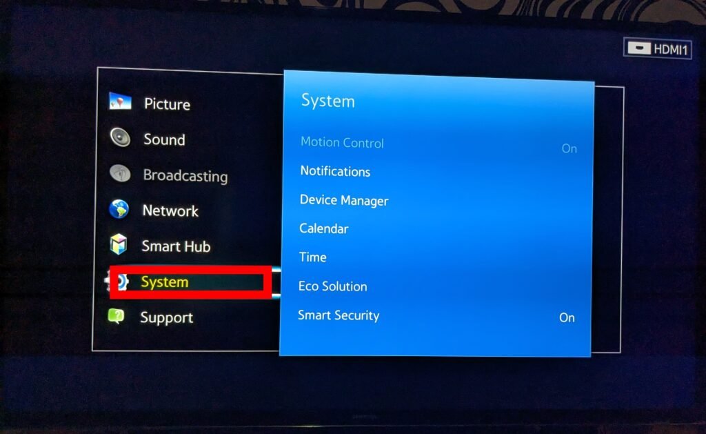 System on Samsung smart TV 
