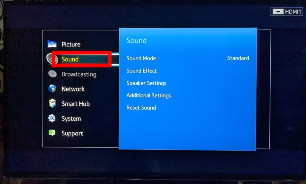 Sound on Samsung smart TV 